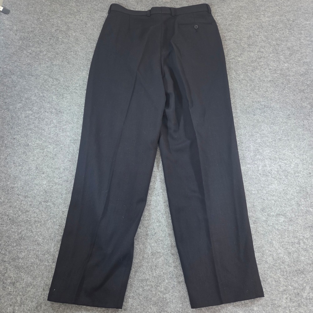 Vintage St Michael Marks Spencer Pants 32x31 Navy Wool Pleated Made UK 90s - Picture 8 of 8